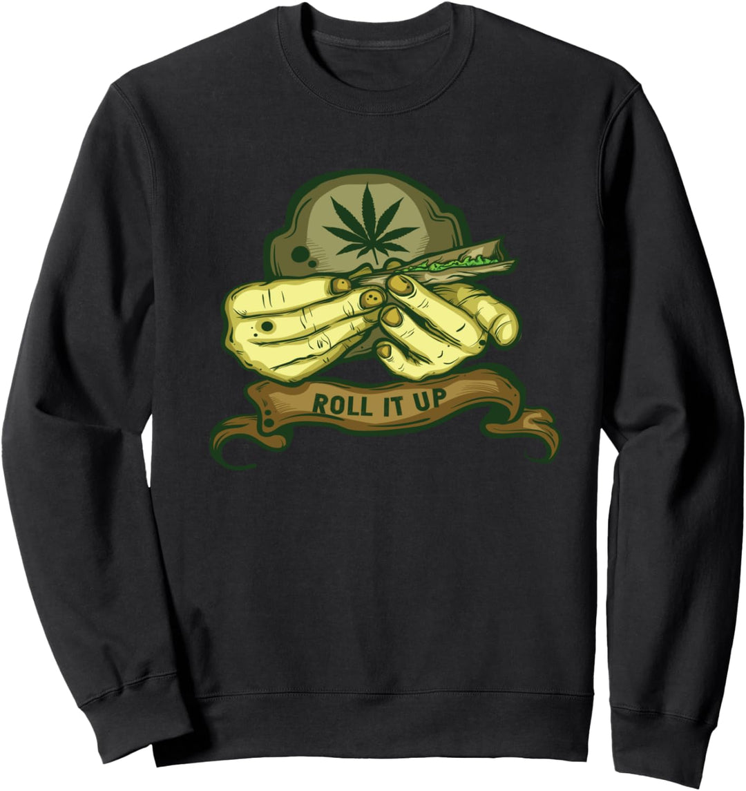 Unkrautrolle Geschenktopf und Marihuana Geschenk Sweatshirt