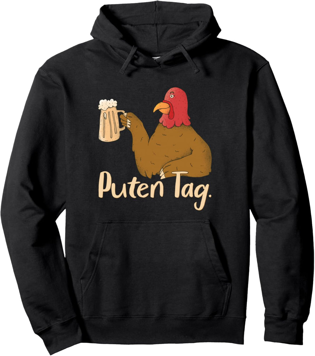 Puten Tag Bier Trinkende Pute / Truthahn Pullover Hoodie
