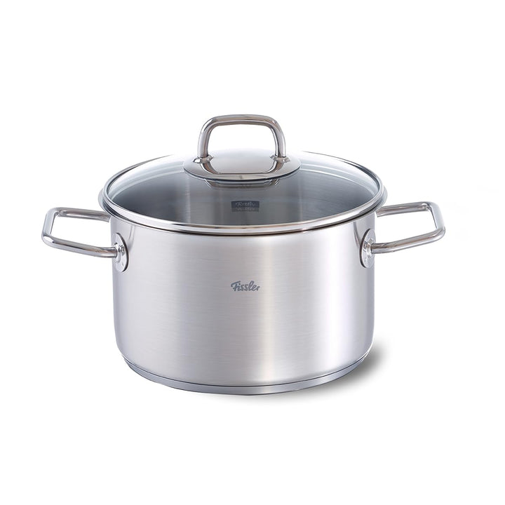 Fissler Viseo / Edelstahl-Topf (3,6 L - Ø 20 cm) Kochtopf mit Glas-Deckel, Innenskalierung, Schüttra