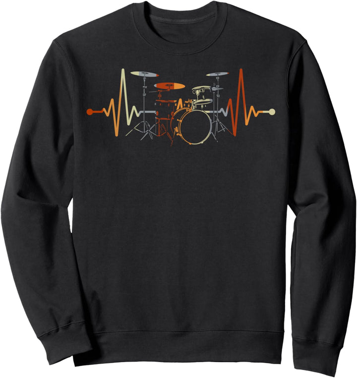 Schlagzeugspieler Musik Geschenk Drums Herzschlag Schlagzeug Sweatshirt