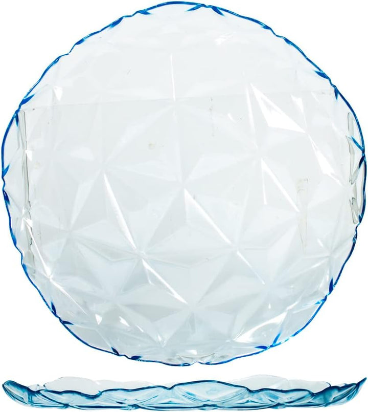Pasabahce Estrella Servicola aus Glas, 18 Teller, hellblau, modernes und elegantes Design