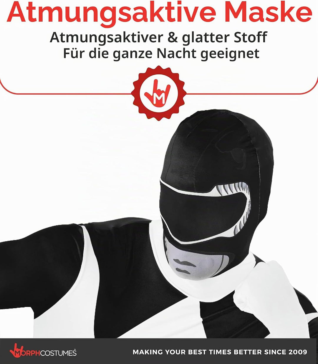 Morphsuits Power-Rangers-Kostüm Schwarz L, Schwarz L