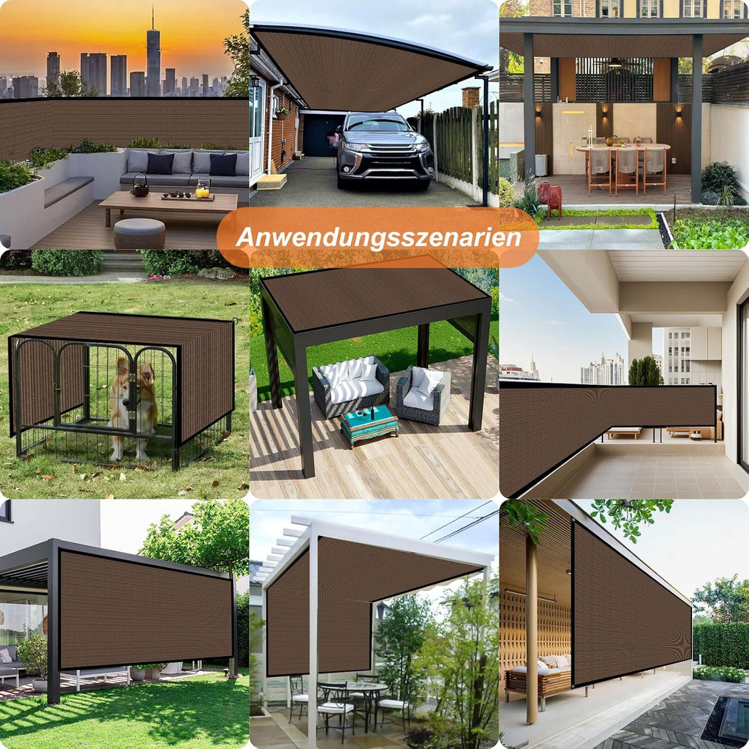 Sonnenschutz-85% Shading Rate UV-Beständiges,Sonnensegel Mit Einfassung Mit Ösen Einfachen Aufhängen