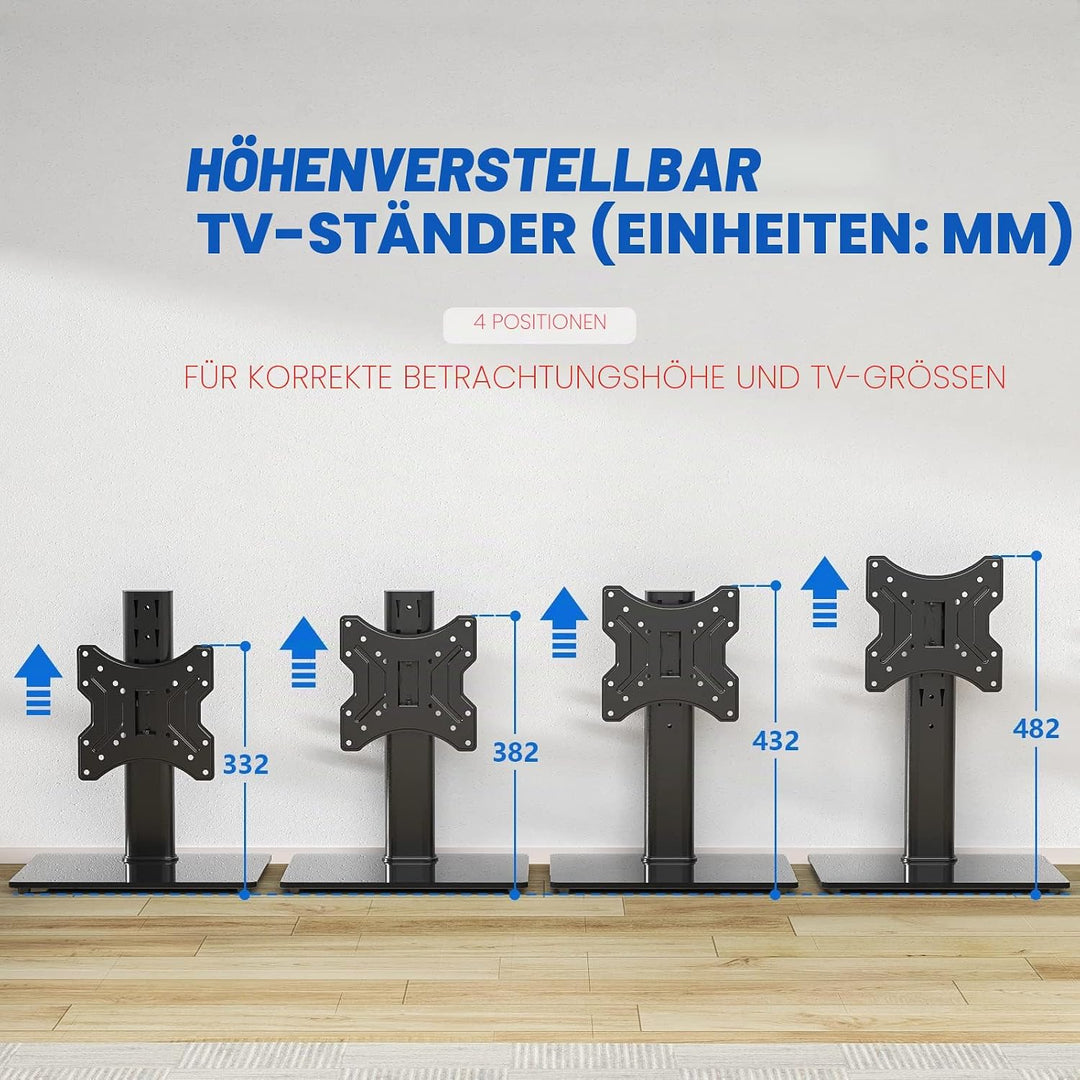 RFIVER Universal TV Standfuss TV Ständer Höhenverstellbar für 23-43 Zoll LCD LED OLED Plasma Flach &