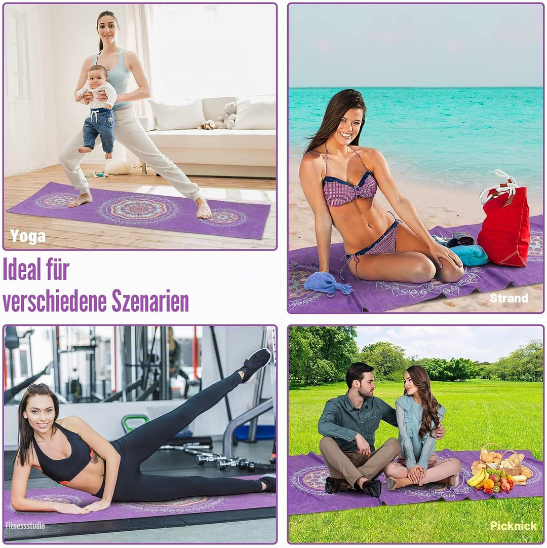 MoKo Yogamatten Handtuch, rutschfest Yoga Handtuch Auflage für Yogamatte Schweissabsorbierend Saugfä