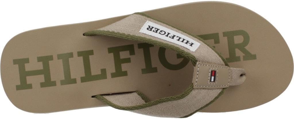 Tommy Hilfiger Herren Patch Hilfiger Beach Sandal Flip-Flop 40 EU Beige, 40 EU Beige