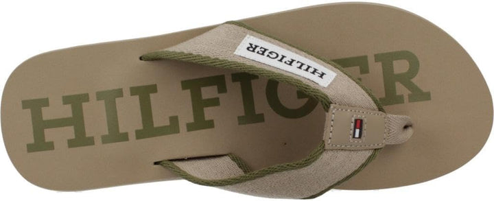 Tommy Hilfiger Herren Patch Hilfiger Beach Sandal Flip-Flop 40 EU Beige, 40 EU Beige