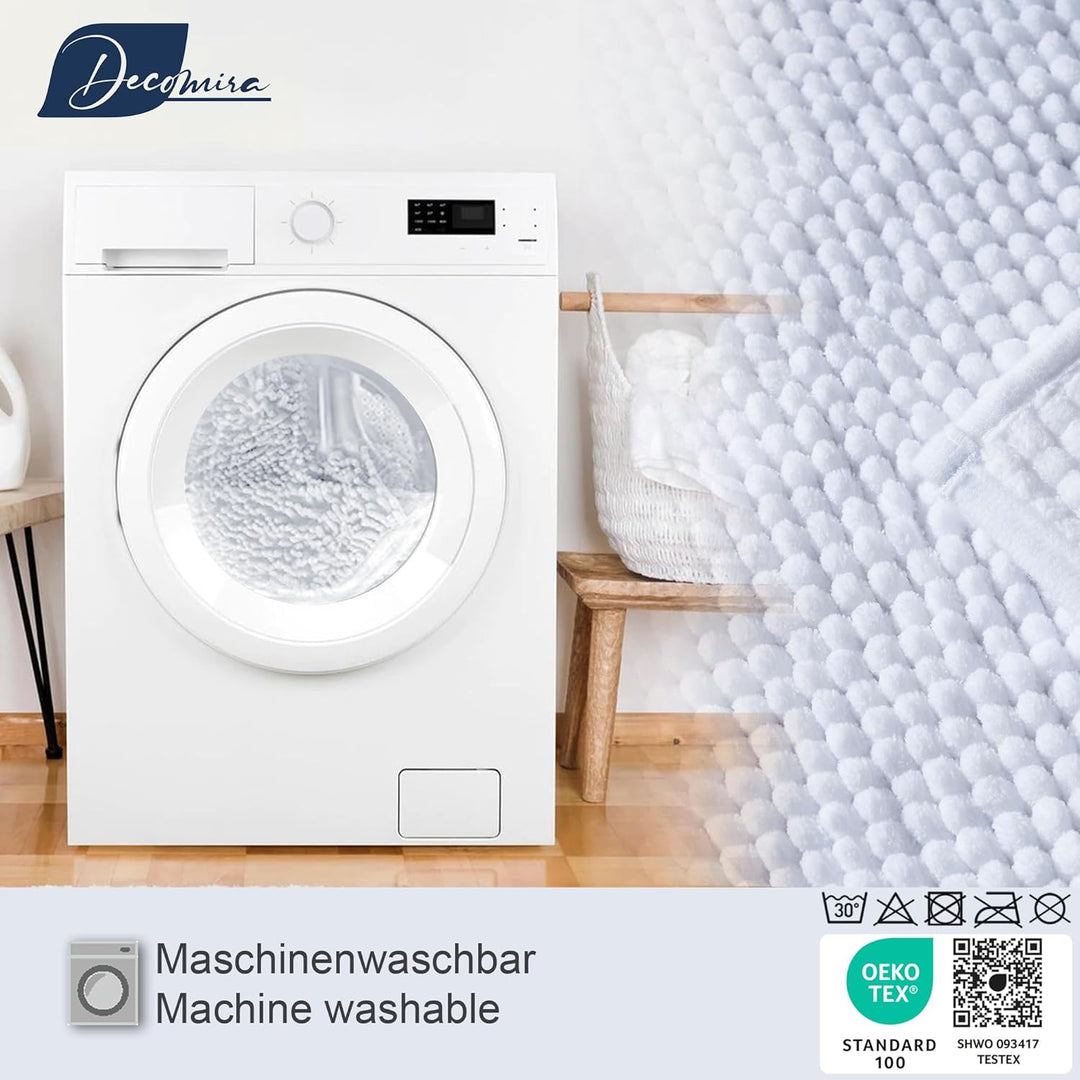 Decomira Badematte rutschfest | Als Badteppich Set kombinierbar | Badezimmer-Teppich Bad-Vorleger wa