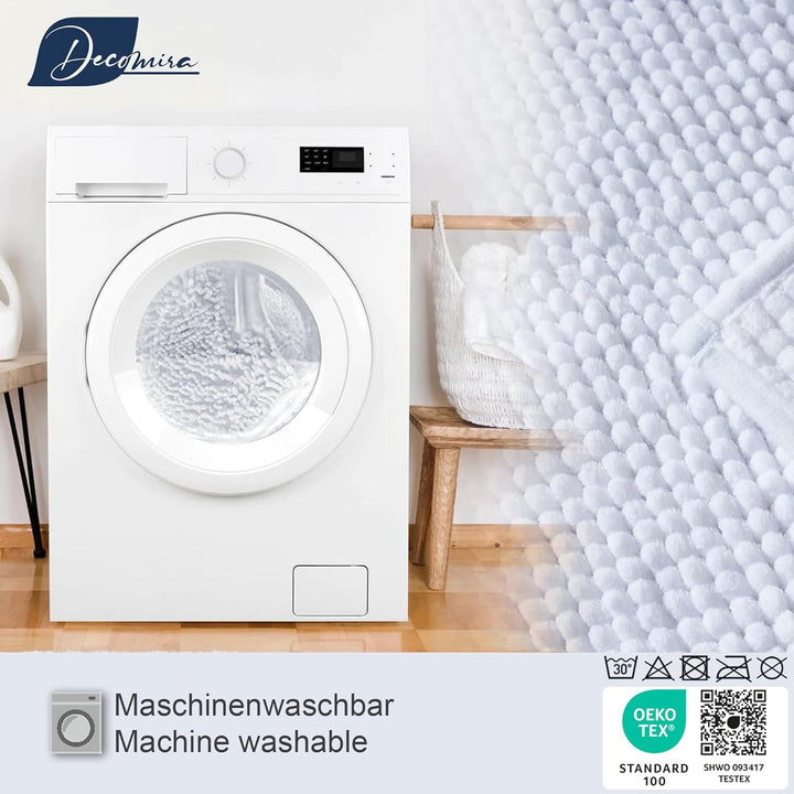 Decomira Badematte rutschfest | Als Badteppich Set kombinierbar | Badezimmer-Teppich Bad-Vorleger wa