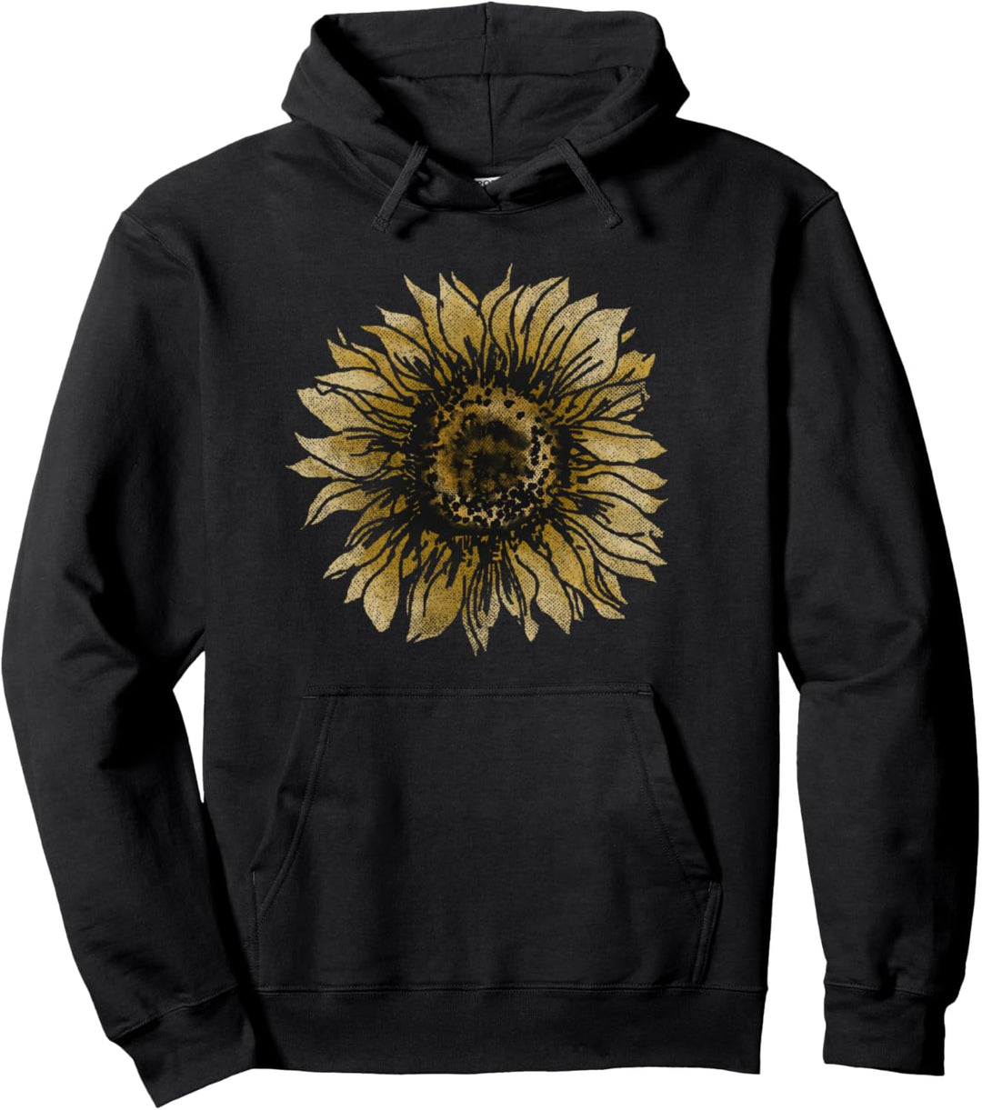 Trendy Watercolor Sunflower Blossoms Pullover Hoodie