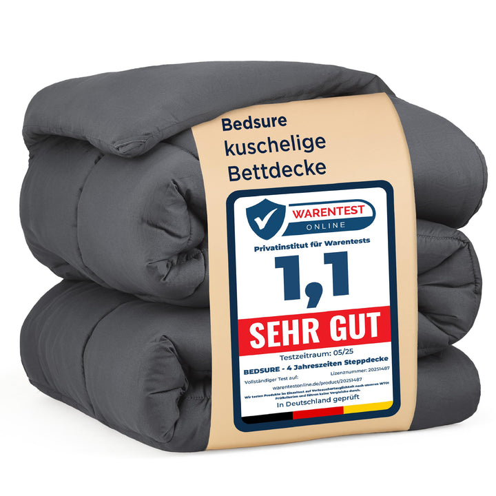 BEDSURE Bettdecke 135x200 Ganzjahresdecke 4 Jahreszeiten, Steppdecke für Allergiker 300GSM Duvet 135