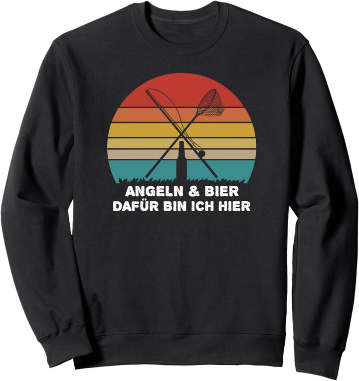 Angeln &amp; Bier dafür bin ich hier - Bierchen und Fisch Sweatshirt
