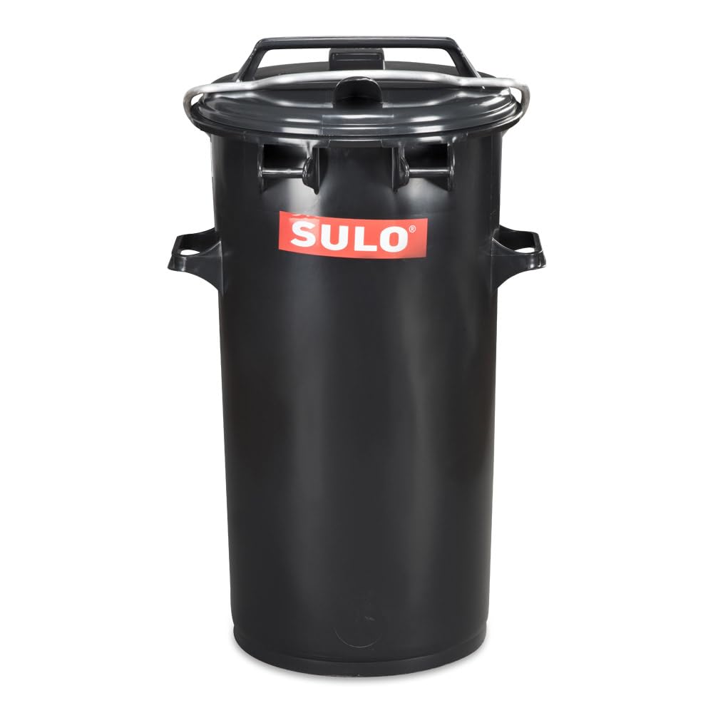 SULO Mülleimer 50 Liter Mülltonne im Retrodesign schwarz