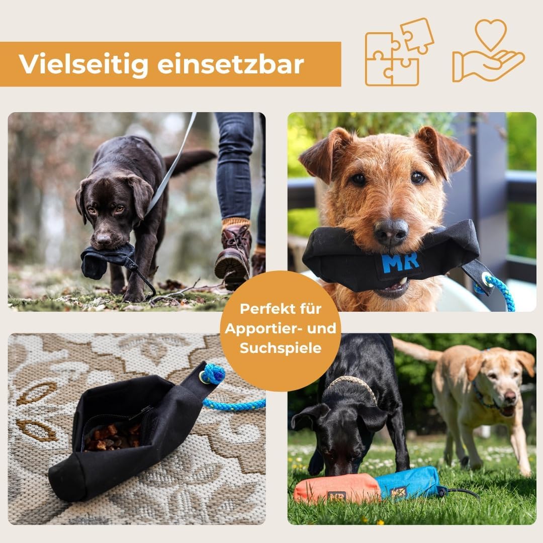 Martin Rütter – Futterbeutel Dummy Koralle M – Futterdummy Hund wasserabweisend & waschbar, mit Reis