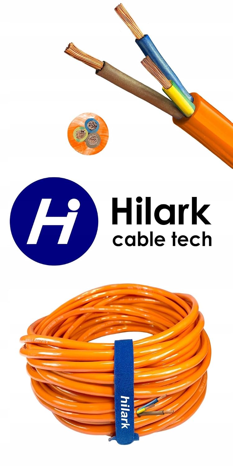 Hilark Kabel H07BQ-F 3x2.5mm2 Litze orange (20 Meter, Orange) 20 meter Orange, 20 meter Orange