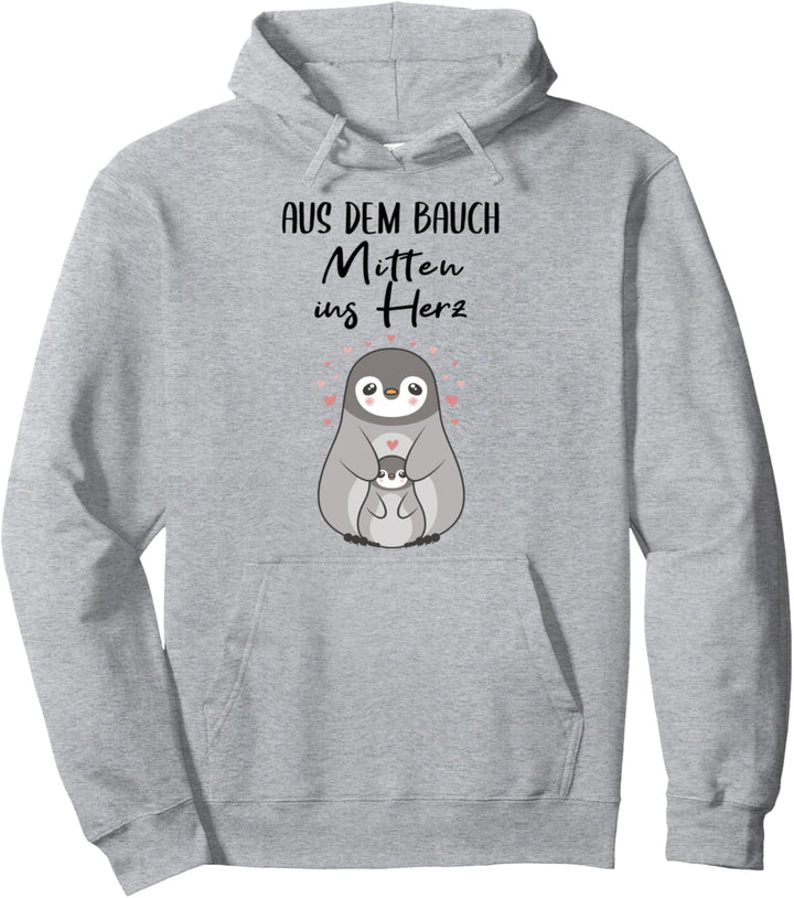 Aus dem Bauch Mitten ins Herz süsses Pinguin Kinder Pullover Hoodie