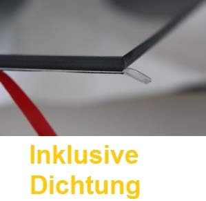 WEIssE Kamin Glasbodenplatte Funkenschutz Kaminplatte Glas Ofen Platte NEU (Mit Dichtung (beidseitig