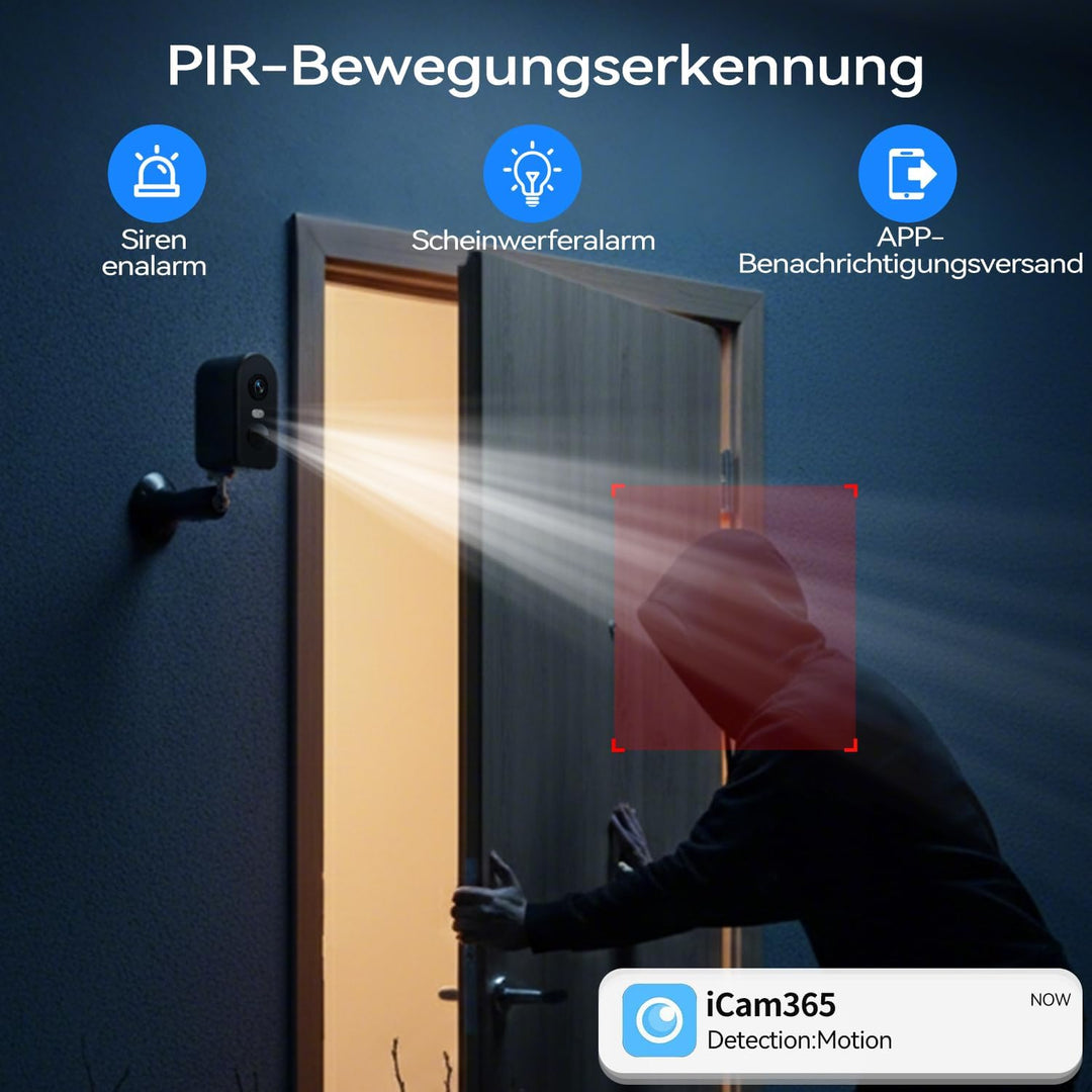 KKB 4G LTE Überwachungskamera mit SIM Karte Innen, Kamera Überwachung Aussen ohne WLAN mit Akku 5200