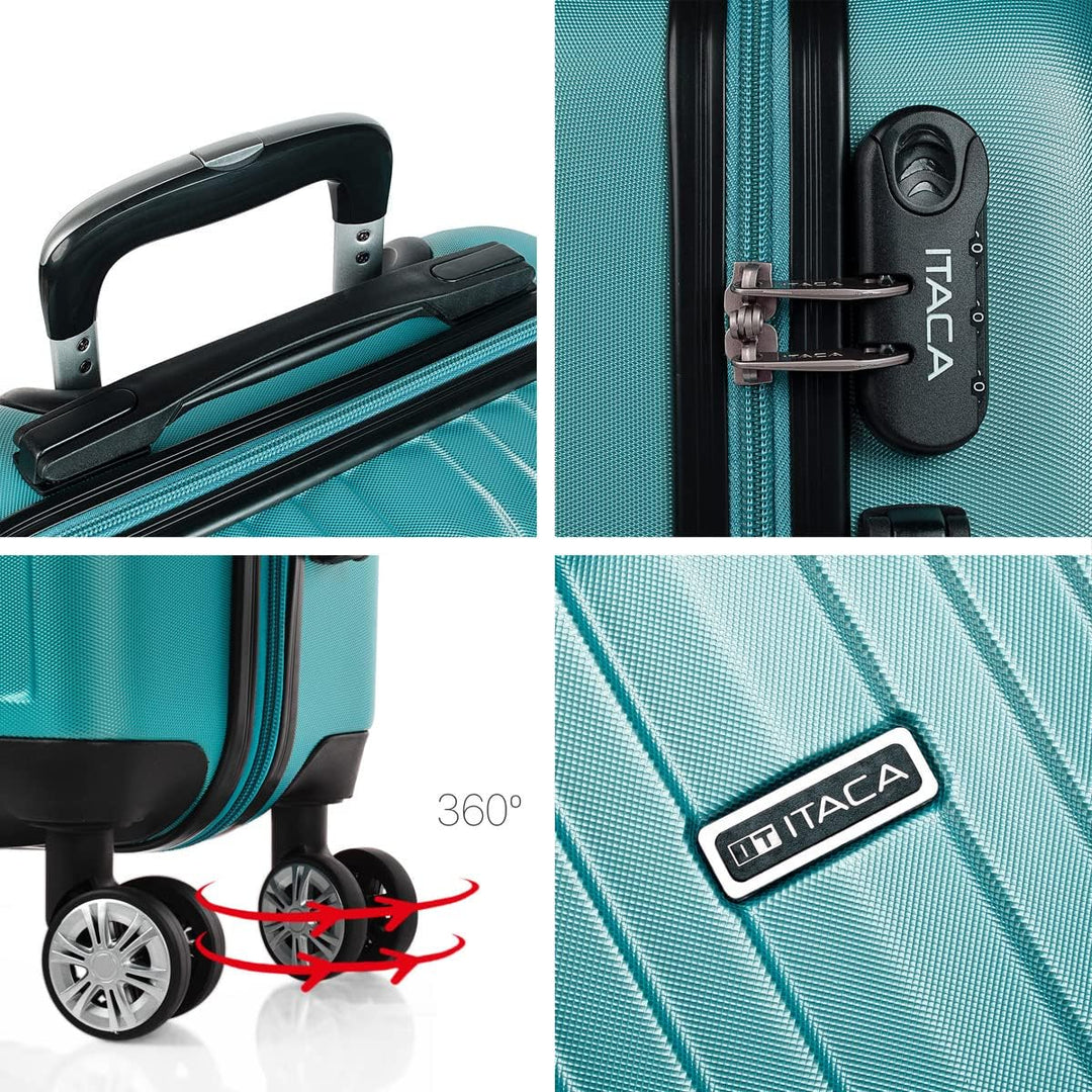 ITACA - Trolley Handgepäck Cabin Trolley Koffer Reisekoffer Hartschalenkoffer mit Zahlenschloss - Ka