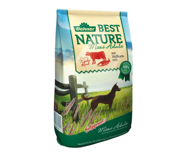 Dehner Best Nature Hundefutter Maxi Adult, Trockenfutter getreidefrei / zuckerfrei, für ausgewachsen