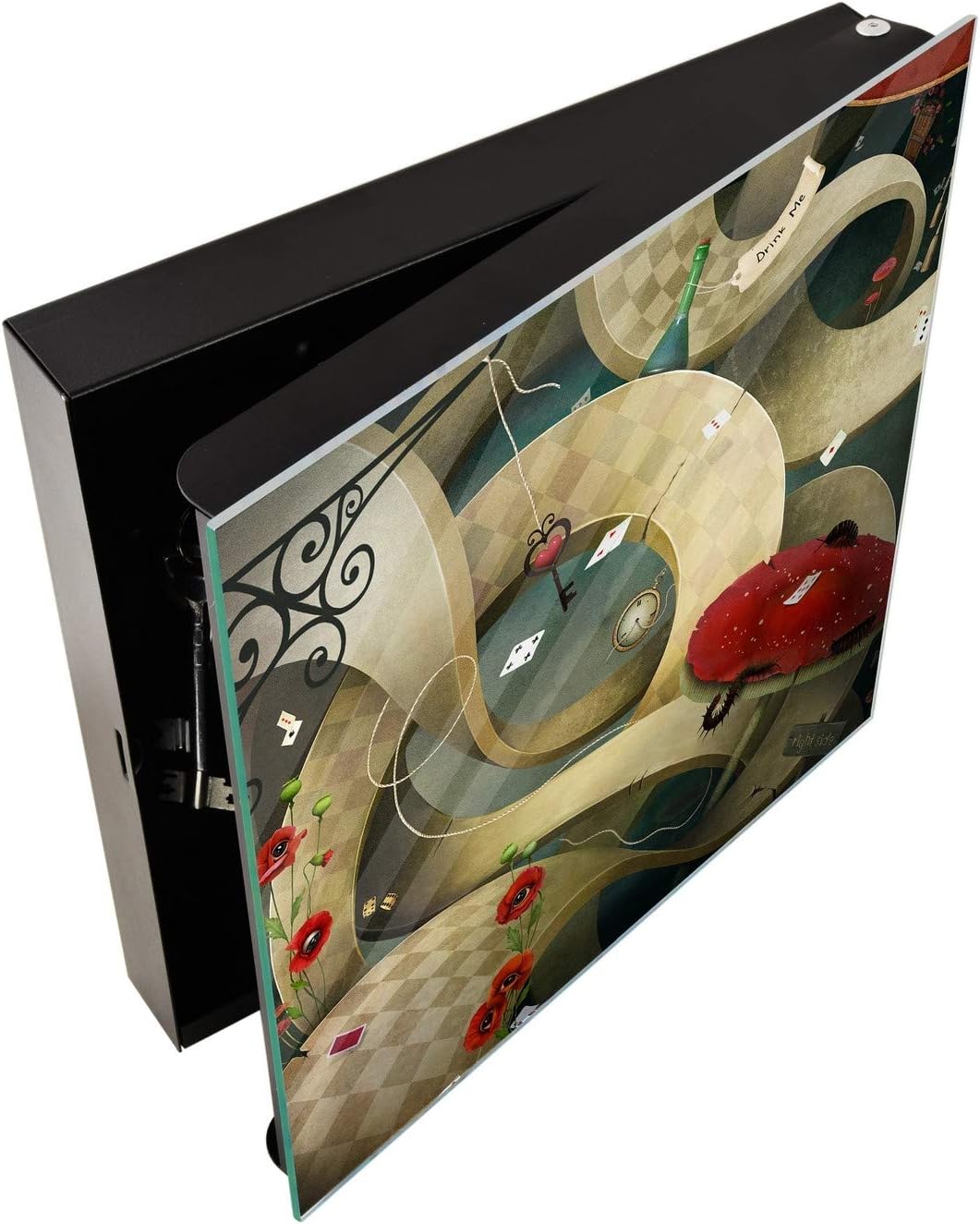 Concept Crystal Dekorative Key Box mit magnetischer, trocken abwischbarer Glastafel K14 Weltliche Mo