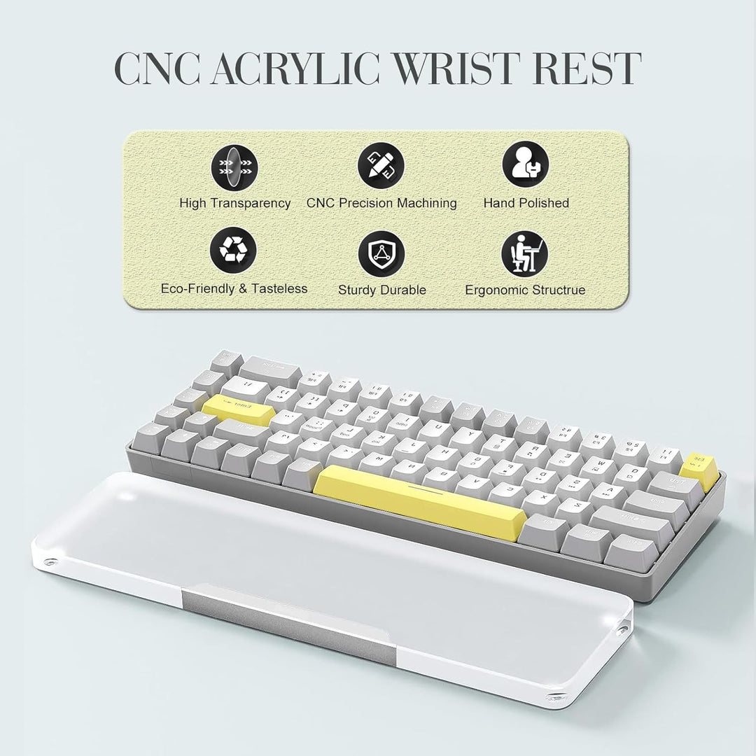 MAMBASNAKE Handgelenkauflage für Tastatur, Tastaturpad aus Acryl für Compact 60% Tastatur - Ergonomi