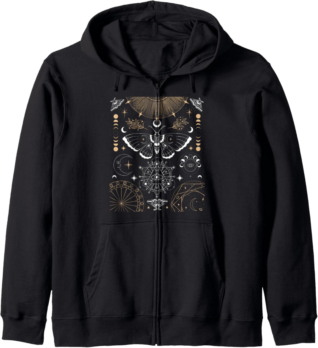Luna Moth Mondphasen Witchy Dark Academia Aesthetic Occult Kapuzenjacke