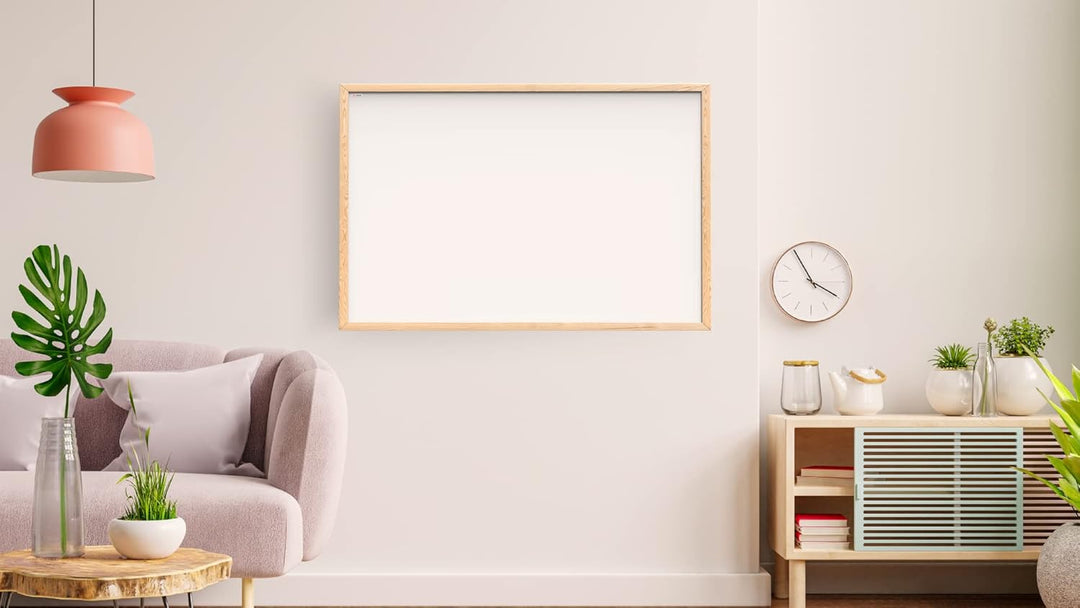ALLboards Whiteboard mit Holzrahmen 80x50cm Magnettafel Weiss Magnetisch, Trocken Abwischbar 80x50cm