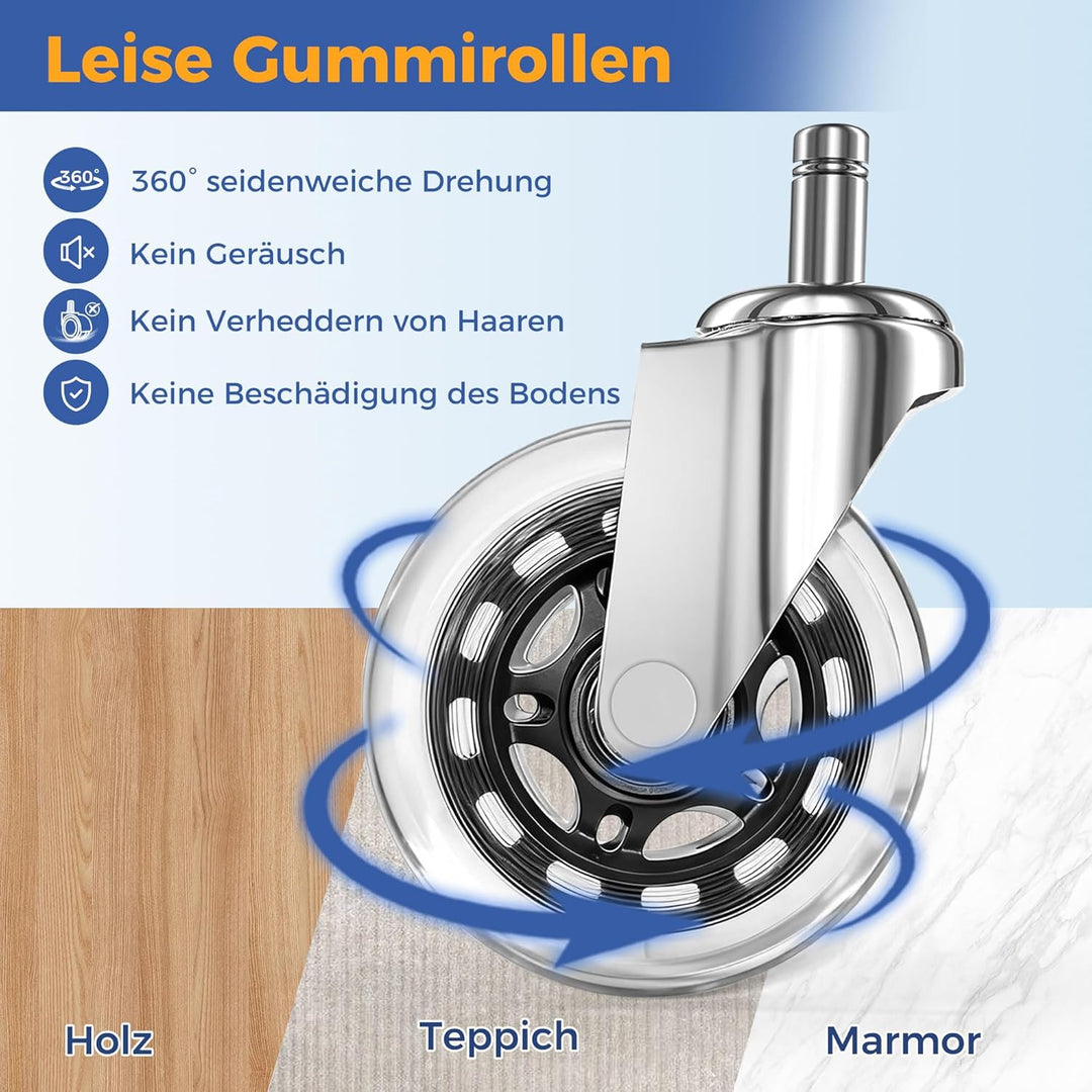 ANWBROAD Rollhocker höhenverstellbar mit Rollen 360° Drehhocker Hocker, Arbeitshocker bis 205 kg bel