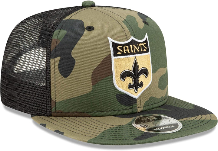 Throwback New Orleans Saints Mesh 9Fifty Snapback Cap Wood