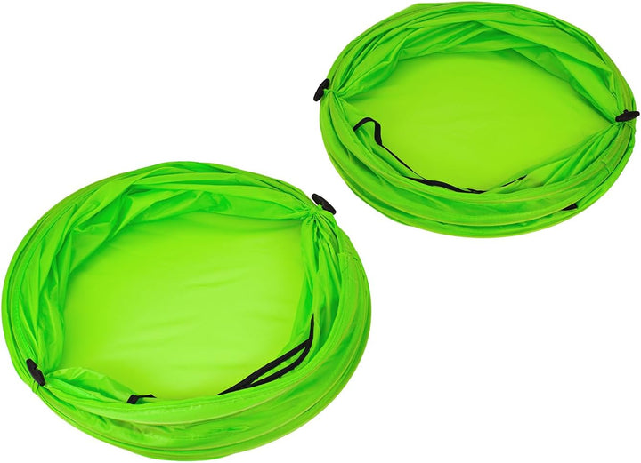 Idena - Wurfspiel Slam Set Outdoor, 2 Faltbare Zielkörbe, 1 Blaue und 1 gelbe Wurfscheibe ⌀ 20 cm, G
