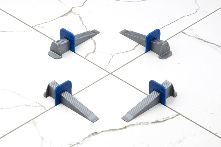 HexPro Fliesen Nivelliersystem 1mm 1,5mm 2mm Laschen, Fliesenstärke bis 15mm Fliesenkeile, Verlegehi