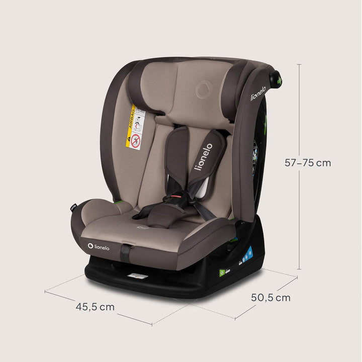 LIONELO AART I-SIZE Autositz für Kleinkinder 40-150 cm, Montage mit Sicherheitsgurten, Kopfstützen-