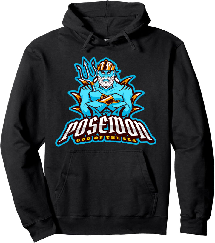 Poseidon Sea God Gott der Meere Griechenland Athen Pullover Hoodie