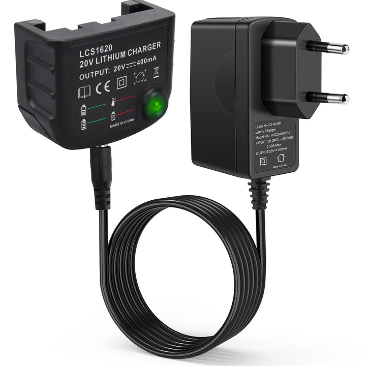 LCS1620 Ersatz Ladegerät Kompatibel mit Black &amp; Decker, 18V /20V Lithium-Akku Ladegerät für BL2018 B