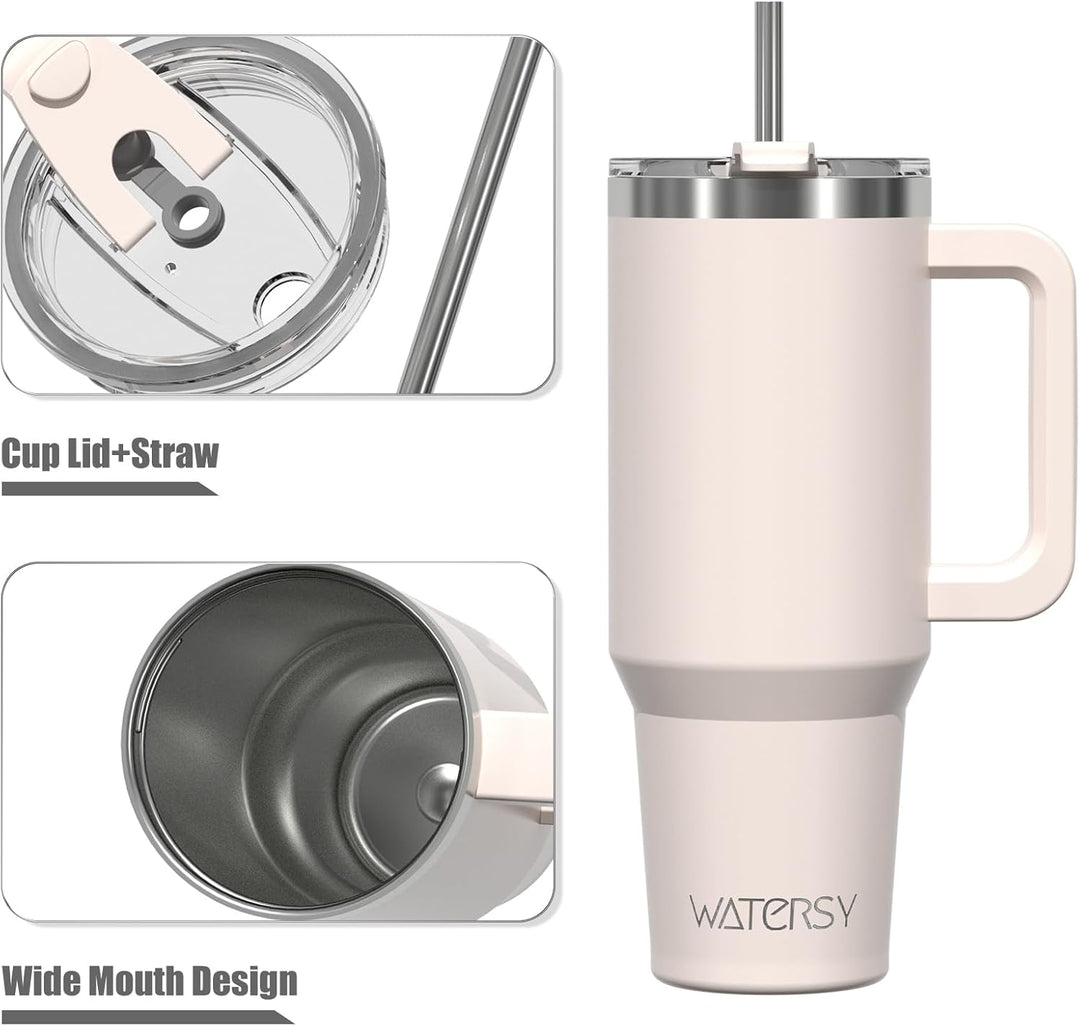 WATERSY 40oz Kaffeebecher to Go Thermobecher Doppelwandiger Edelstahl Vakuum Auslaufsicher Trinkbech