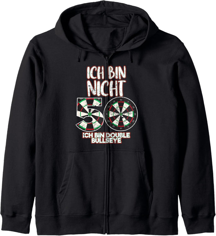 Ich bin nicht 50 ich bin double Bullseye Darts Darten Dart Kapuzenjacke