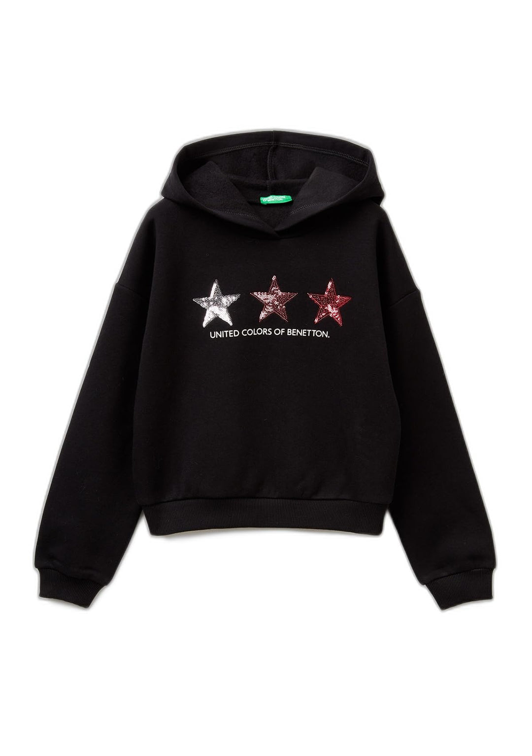 United Colors of Benetton Unisex Kinder Kapuzenpullover 130 Schwarz, 130 Schwarz
