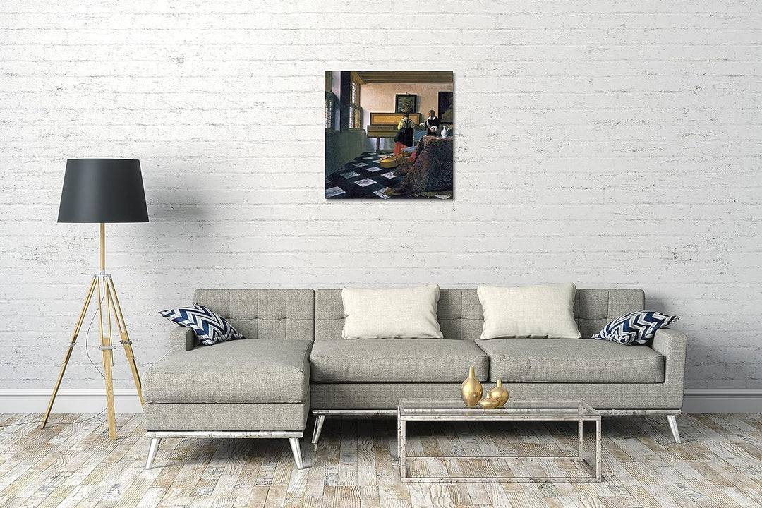 Printed Paintings Leinwand (60x60cm): Jan Vermeer - Die Musikstunde (1662/1665) 60x60 cm, 60x60 cm