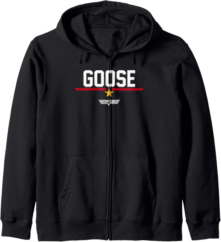 Top Gun Goose Line Text Logo Kapuzenjacke