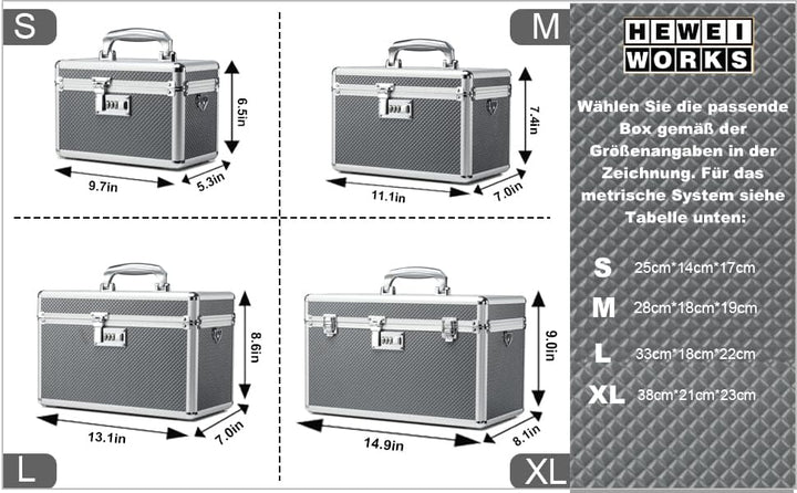 Aufbewahrungsbox mit Zahlenschloss, abschliessbare Medikamentenbox, leere Erste-Hilfe-Box, Sicherhei