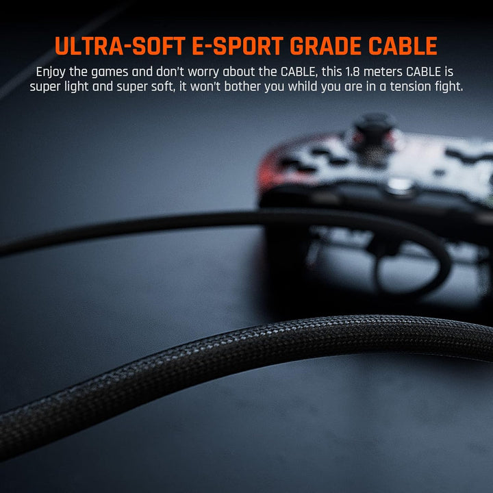 Black Shark Wired Controller, BIGBIG WON Rainbow Lite PC Controllers for Gaming RGB Light, Custom Bu