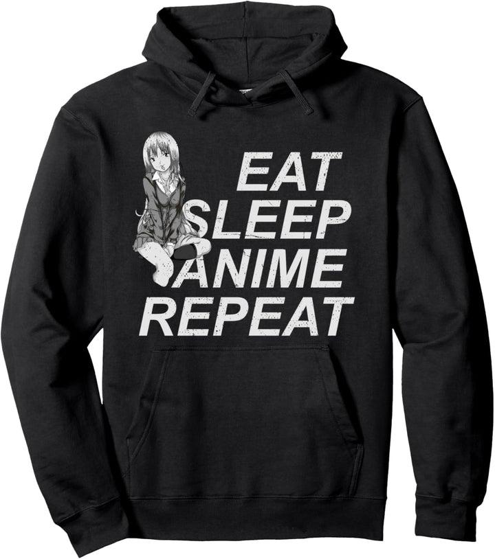 Manga Essen Schlafen Anime Wiederholen Lustiges Anime Pullover Hoodie