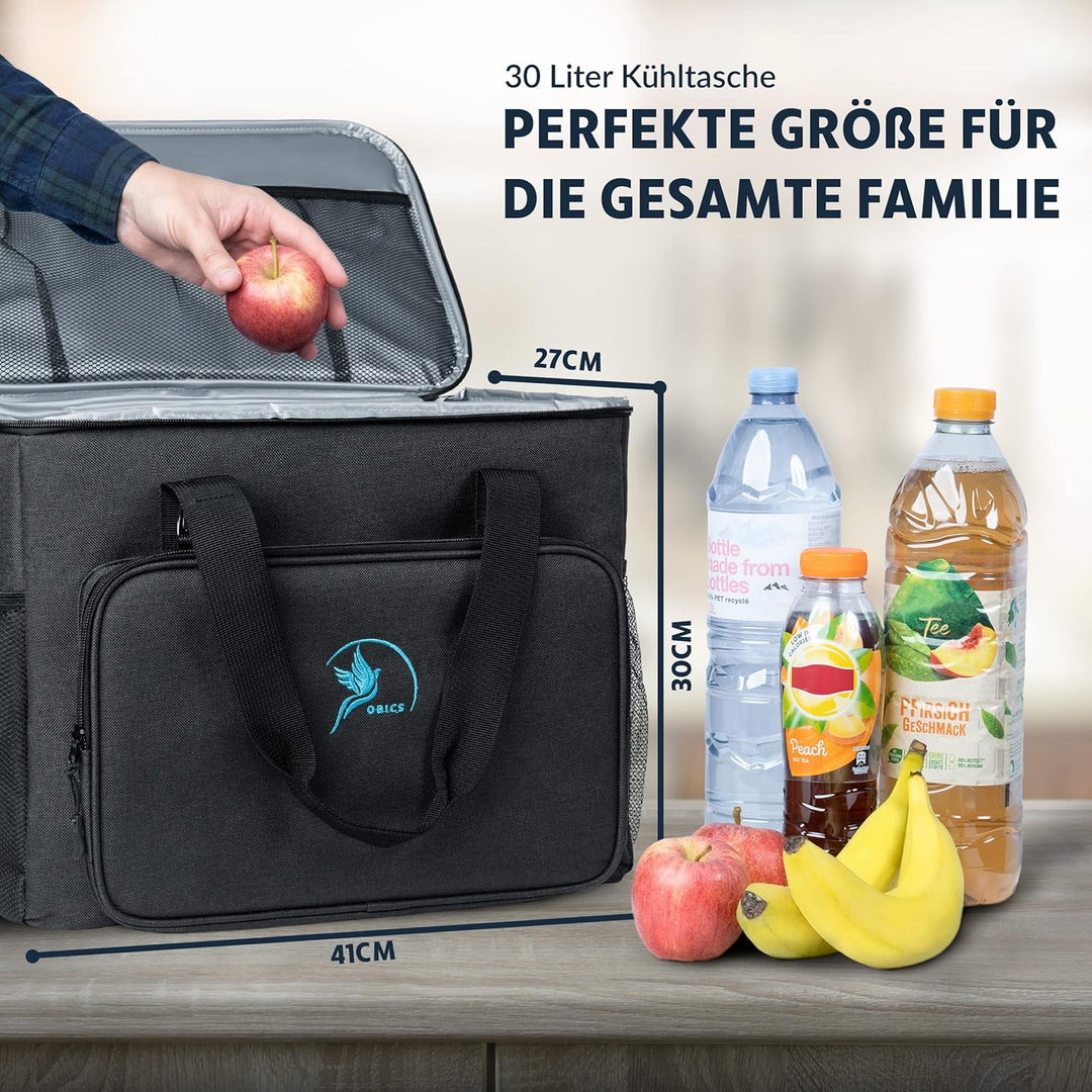 Obics Kühltasche klein 20L &amp; Gross 30L, Kühlbox faltbar mit Flaschenöffner Lunchtasche Herren - lang