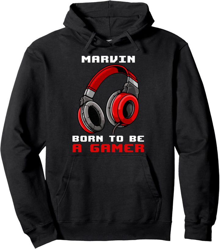 Marvin - Born To Be A Gamer - Personalisiert Pullover Hoodie
