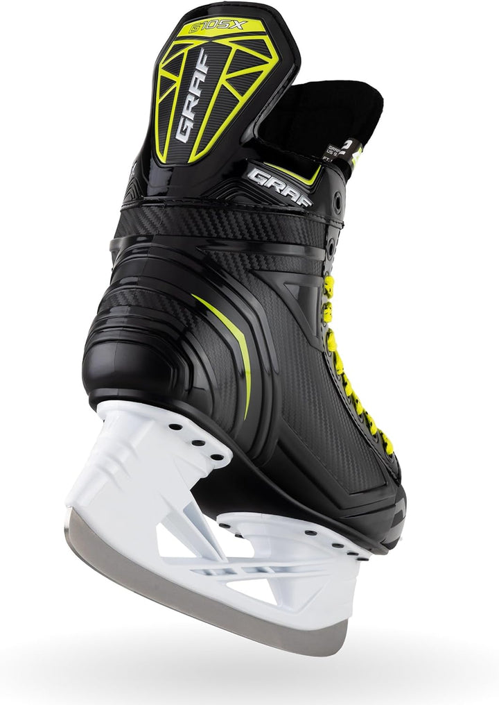 Graf Schlittschuhe G105X Schwarz Gelb Eishockey 35, 35