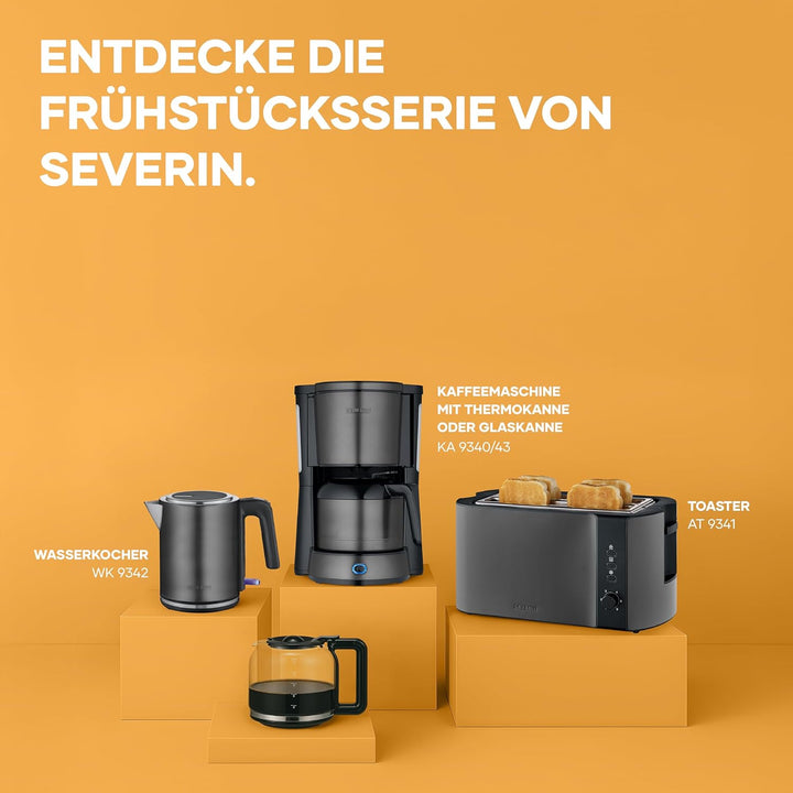 Severin Wasserkocher mit Fast-Boil-Power und Kalkfilter, 1 L Fassungsvermögen, Einhandbedienung, Tee