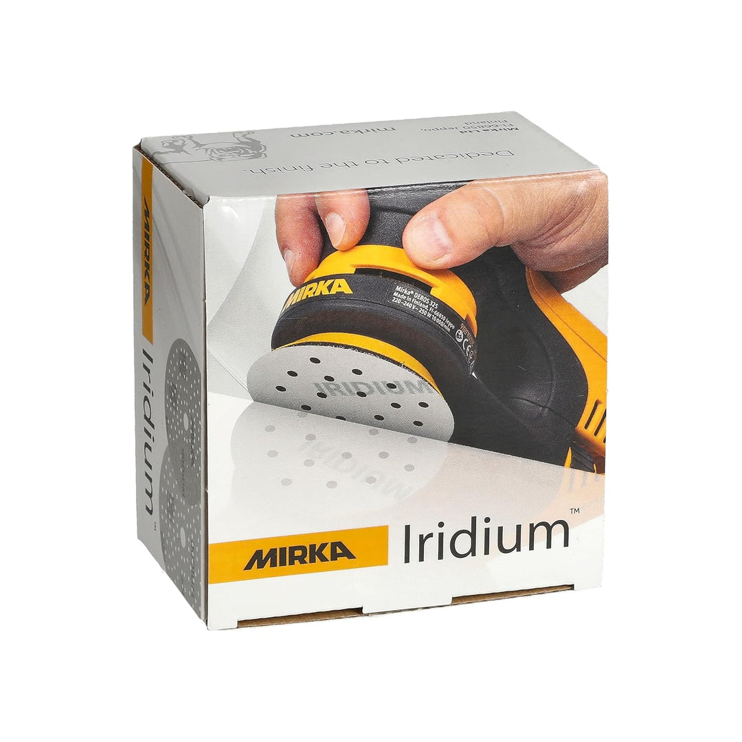 Mirka Iridium Premium-Schleifpapier Ø 90mm Klett 7-Loch, Korn 40, 50 Stk/Zum Schleifen von Lack, Spa