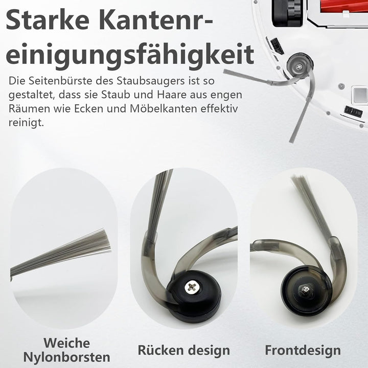 20 Pcs Zubehör für Roborock Q7 L5+ / Q7 M5 / Q7 M5+ / Q7 L5 Roboterstaubsauger, 2 Hauptbürsten, 6 Fi