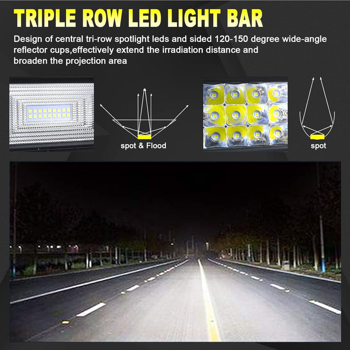 Willpower 42 Zoll 107CM 540W Led Arbeitsscheinwerfer Bar Gebogen + 2pc 5 Zoll Led Scheinwerfer + Kab